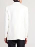 TOM FORD - Shawl-Collar Wool and Silk-Blend Faille Tuxedo Jacket - White