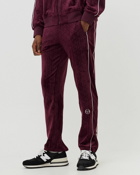 Sergio Tacchini Debossed Velour Track Pant Red - Mens - Track Pants