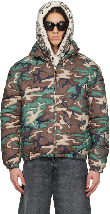 Photo: ERL Green Camouflage Down Jacket
