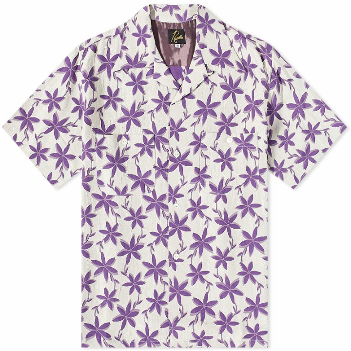 Photo: Needles Men's Floral Jacquard One Up Vacation Shirt in Off White