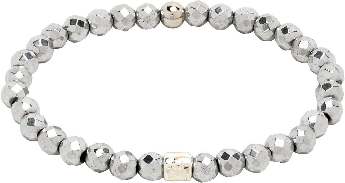 MASTERMIND WORLD Silver Glass Beads Bracelet