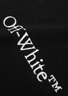 Off-white Logo-embroidered Ribbed Wool Scarf - Black - One Size