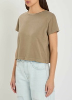 Agolde Adine Shrunken Cotton T-shirt Light Brown