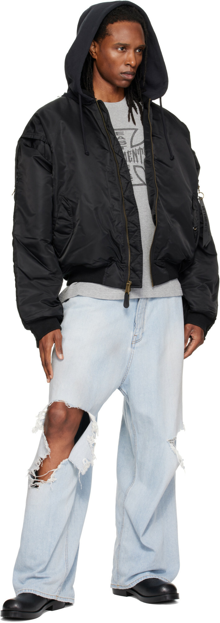 VETEMENTS Black Reconstructed Bomber Jacket