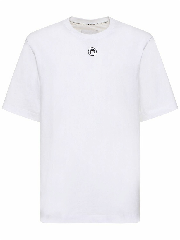 Photo: MARINE SERRE - Logo Organic Cotton Jersey T-shirt