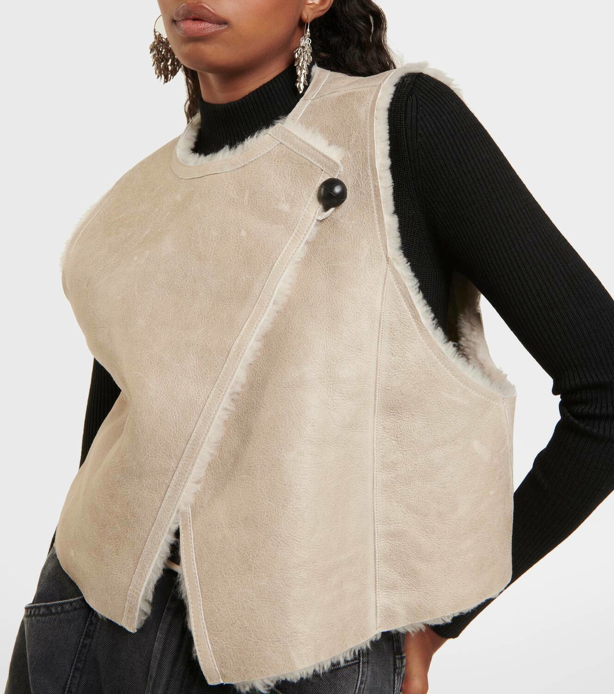 Isabel Marant Cassylia shearling-lined suede vest Isabel Marant