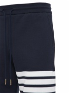 THOM BROWNE - Intarsia Stripes Cotton Jersey Shorts
