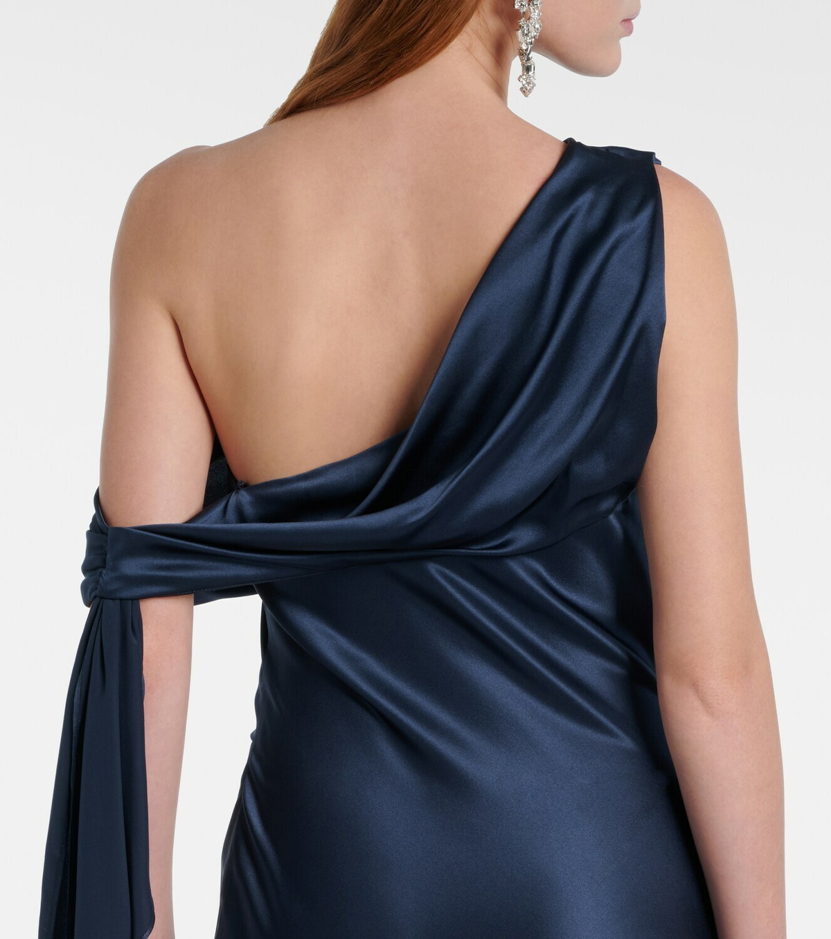 The Sei Draped one-shoulder silk charmeuse gown