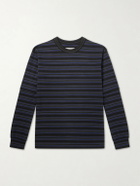 Sacai - Striped Cotton-Jersey T-Shirt - Blue
