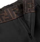 Fendi - Black Slim-Fit Logo-Trimmed Woven Trousers - Black