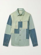 MANAAKI - Patchwork Denim Shirt - Green