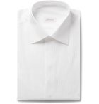 Brioni - White Slim-Fit Bib-Front Double-Cuff Cotton-Voile Shirt - Men - White