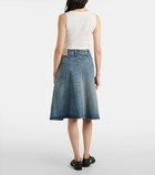 Loewe Deconstructed denim midi skirt