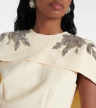 Erdem Embellished caped gown