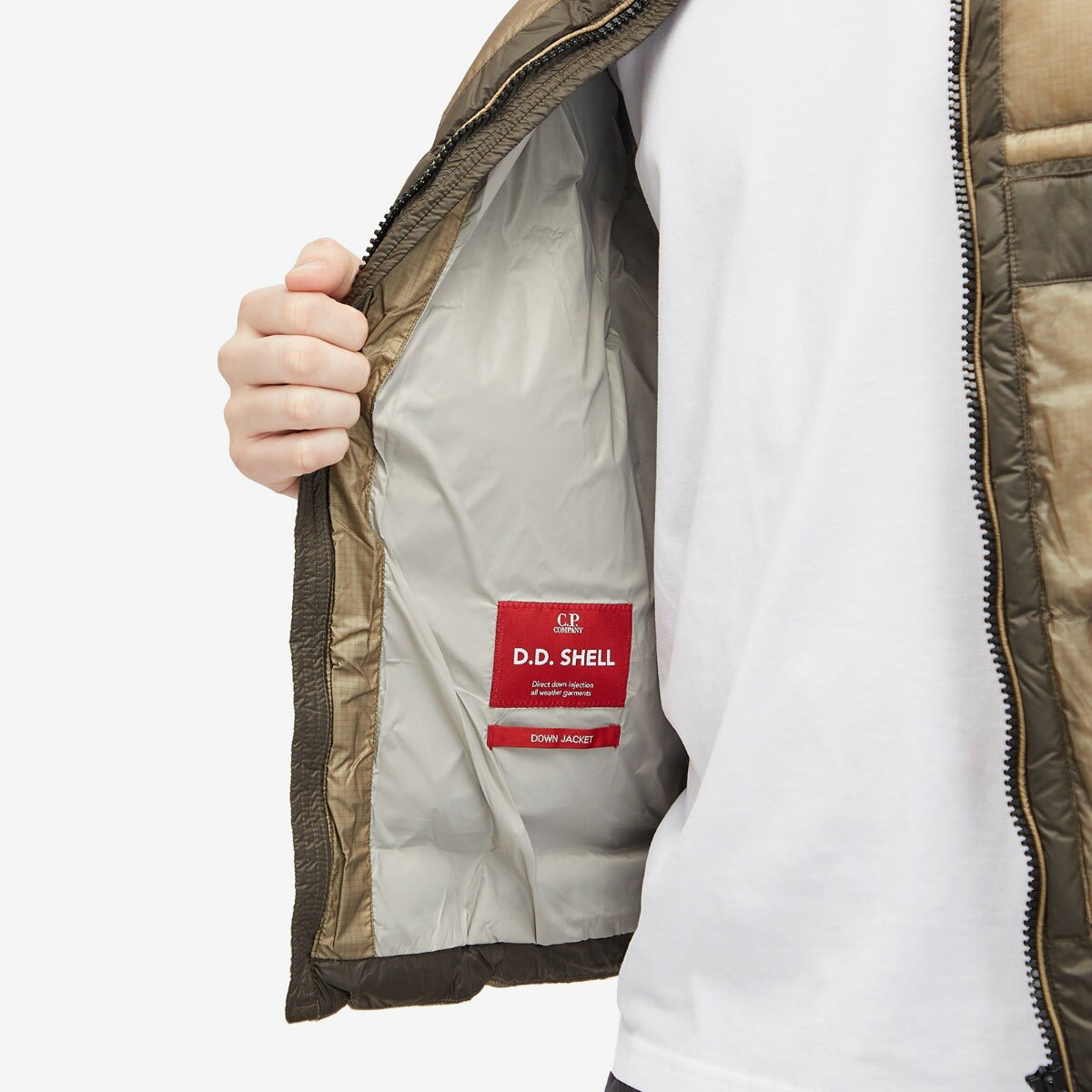 C.P.Company D.D. DOWN カーキ M CP COMPANY D.D. Shell Hooded Down Jacket Khaki - Clothing from