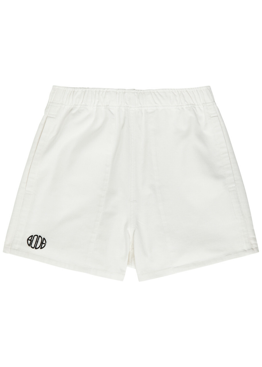 Bode Field Logo-embroidered Cotton-twill Shorts White