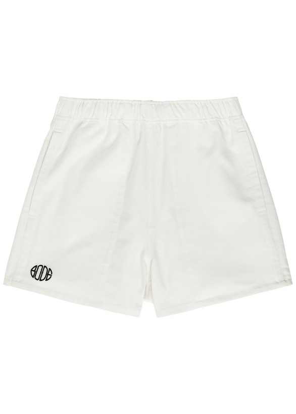 Photo: Bode Field Logo-embroidered Cotton-twill Shorts White