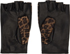 Ernest W. Baker Black & Beige Open Finger Driving Gloves