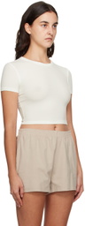 SKIMS White Soft Lounge Cropped T-Shirt