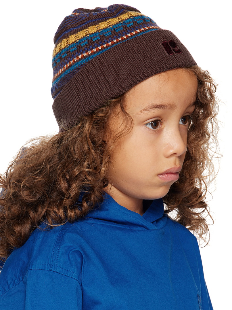 Repose AMS Kids Brown Graphic Jacquard Beanie