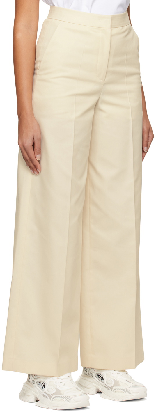 Juun.J Off-White Creased Trousers