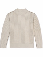 Mr P. - Ribbed Open-Knit Cotton Sweater - Neutrals