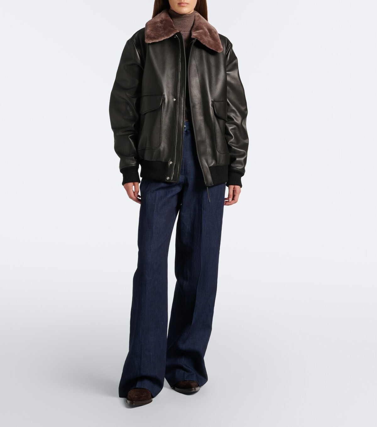 Gabriela Hearst Grant shearling-trimmed leather jacket