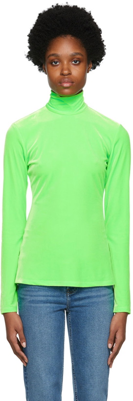 Photo: Victoria Beckham Green Poloneck Turtleneck