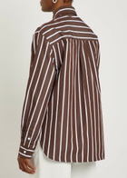 Matteau Striped Cotton-poplin Shirt Brown