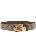 Gucci Men's GG Supreme Interlocking Belt in Beige