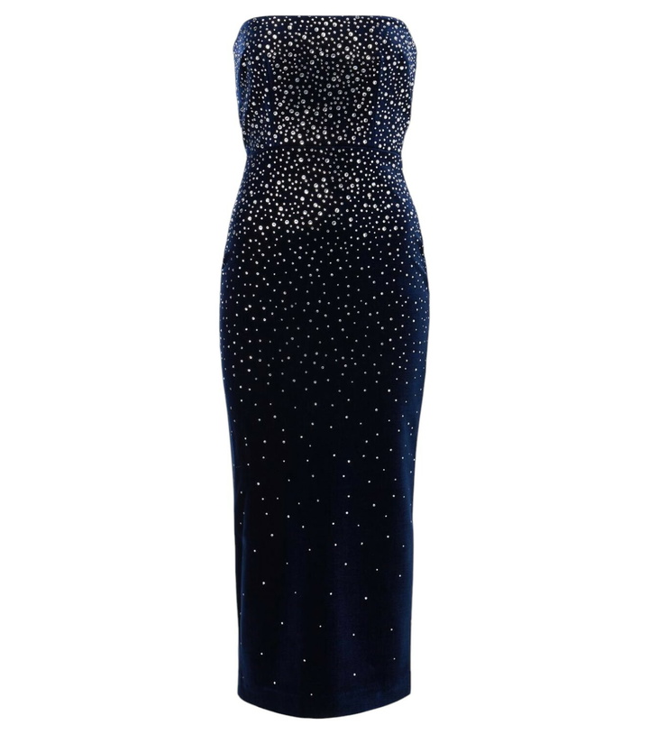 Photo: Alex Perry Embellished velvet midi dress