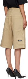 VETEMENTS Beige Hip-Hop Denim Shorts
