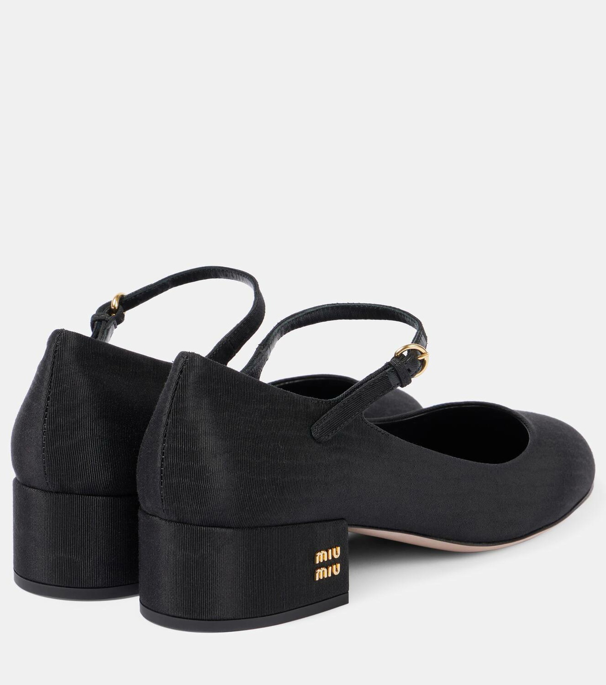 Miu Miu Canvas leather-lined Mary Jane pumps Miu Miu