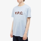 A.P.C. Men's VPC Logo T-Shirt in Washed Indigo