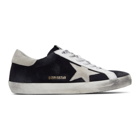 Golden Goose Navy and Grey Superstar Sneakers