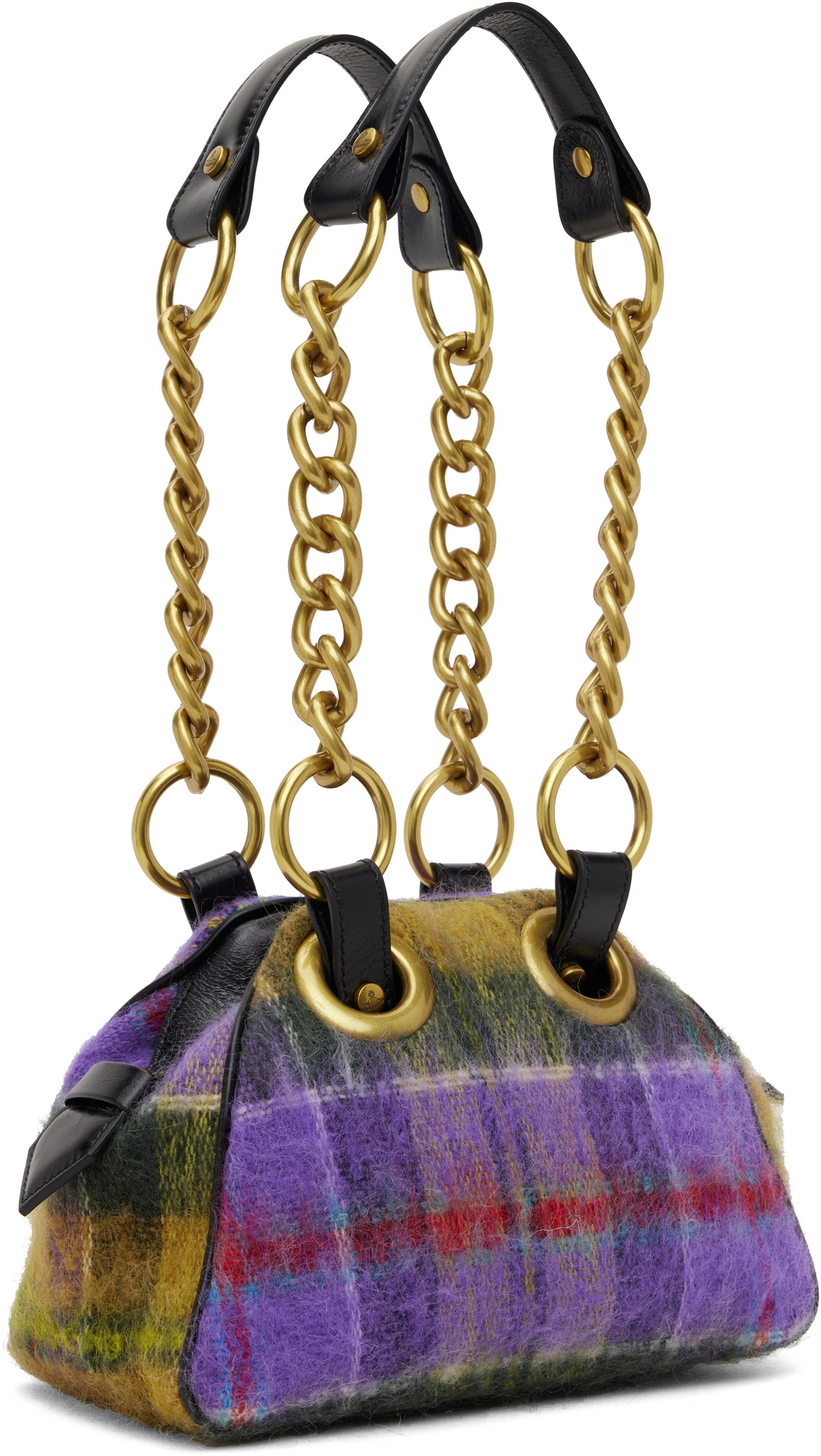 Vivienne Westwood Khaki & Purple Archive Chain Bag Vivienne