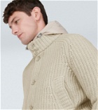 Herno Hooded cable-knit wool jacket