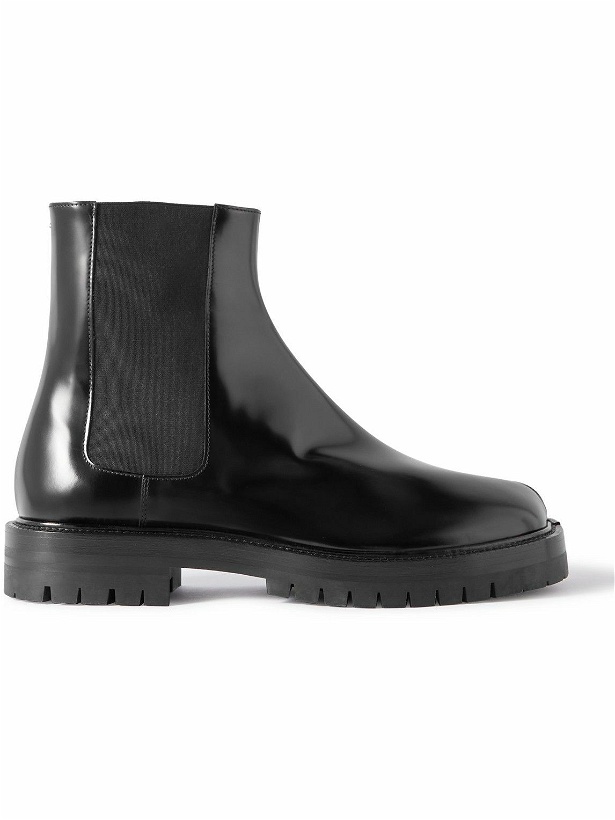 Photo: Maison Margiela - Tabi Patent-Leather Chelsea Boots - Black