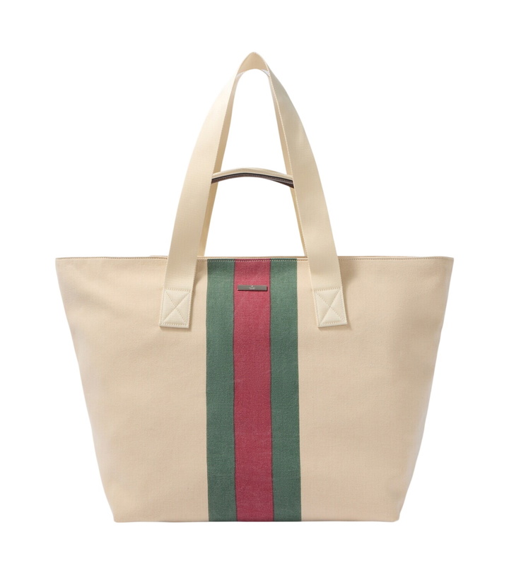 Photo: Gucci Web Stripe canvas tote bag