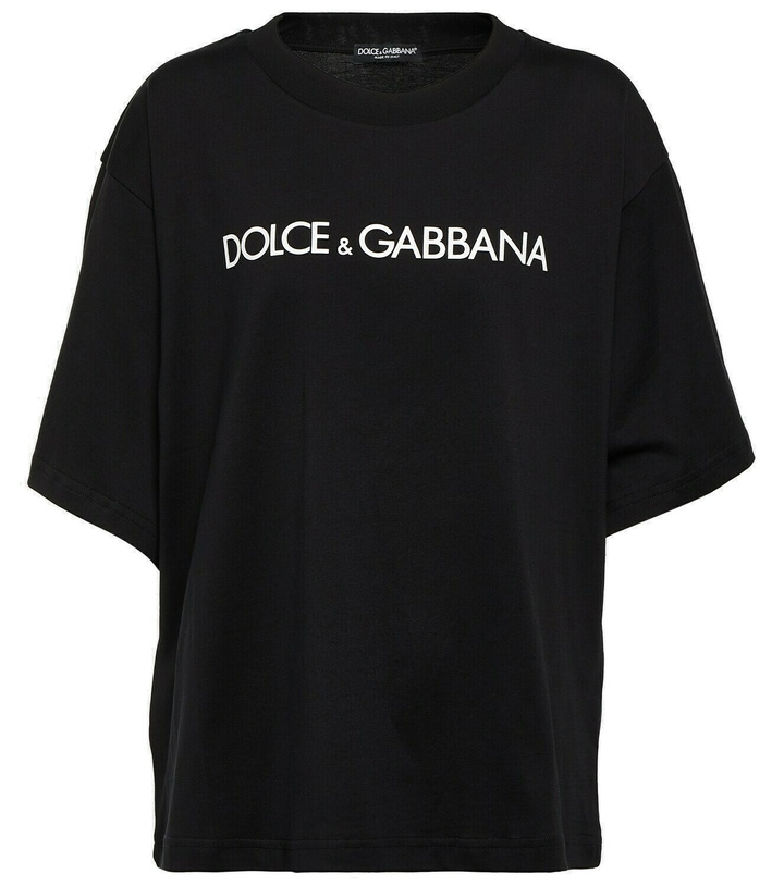 Photo: Dolce&Gabbana DG cropped cotton jersey T-shirt