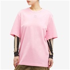 Marine Serre Women's Organic Cotton Jersey Plain T-Shirt in Pink