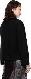 Loulou de Saison Black Gabi Zipped Cashmere Sweater
