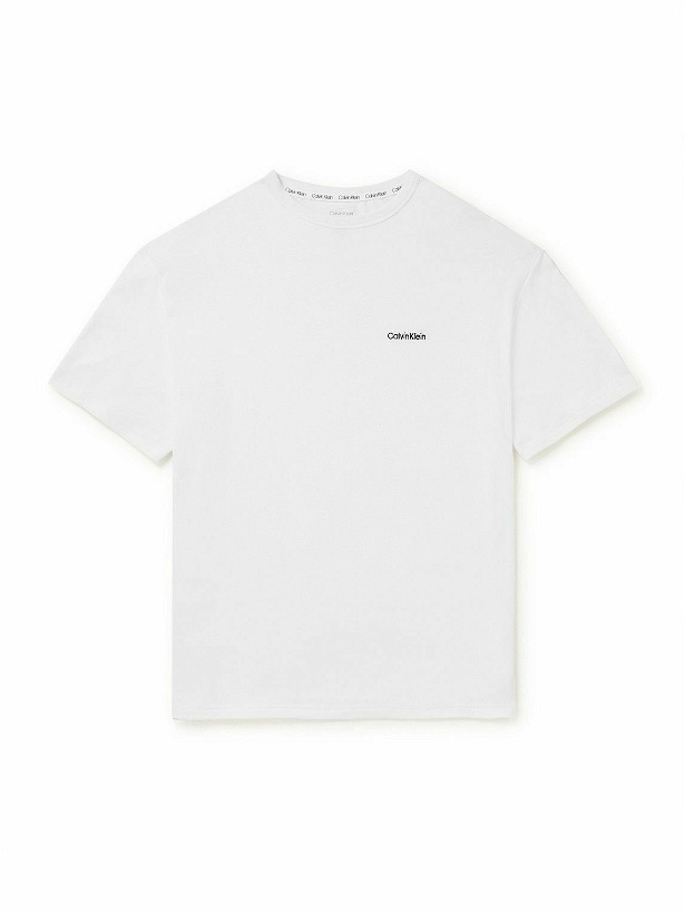 Photo: Calvin Klein Underwear - Modern Logo-Embroidered Cotton-Blend Jersey T-Shirt - White