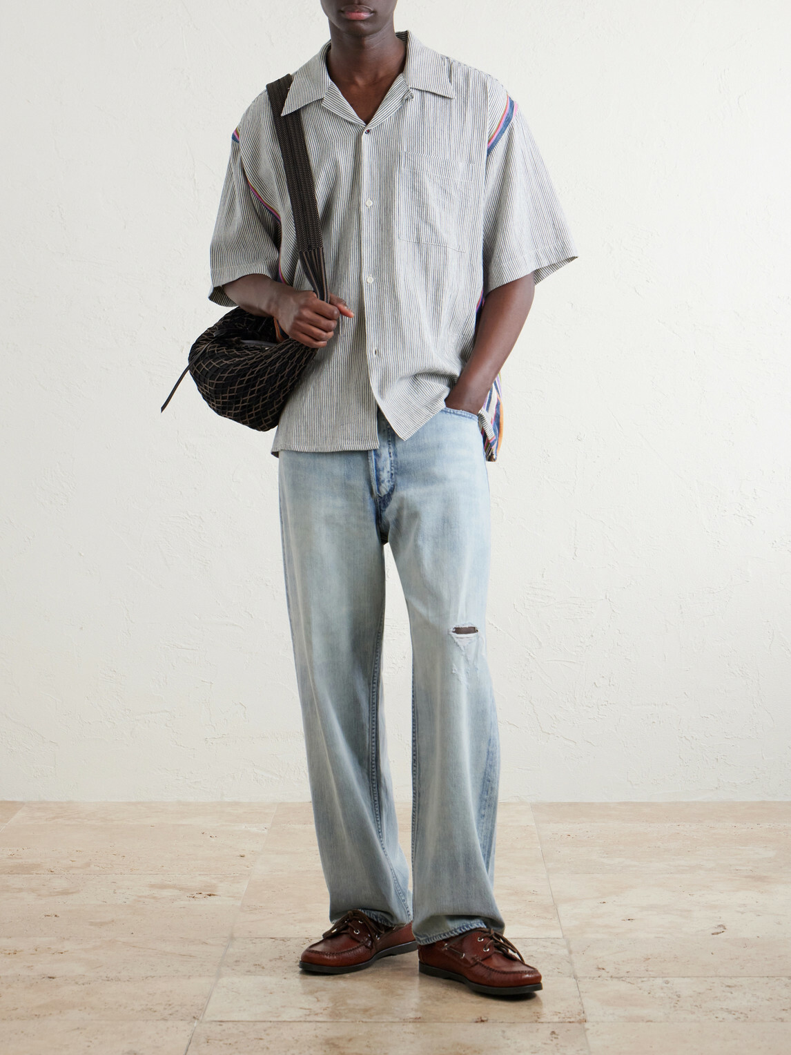 Kardo - Rohit Convertible-Collar Cotton Shirt - Gray