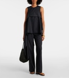 Plan C High-rise cotton straight pants