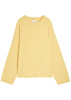 The Elder Statesman Culver Checked Cashmere Jumper Yellow