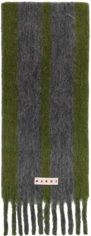 Photo: Marni Green & Gray Striped Alpaca Scarf