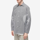 Undercover Men's Panelled Gingham Stripe Shirt in Black