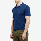 Universal Works Men's Lightweight Terry Vacation Polo Shirt in Navy