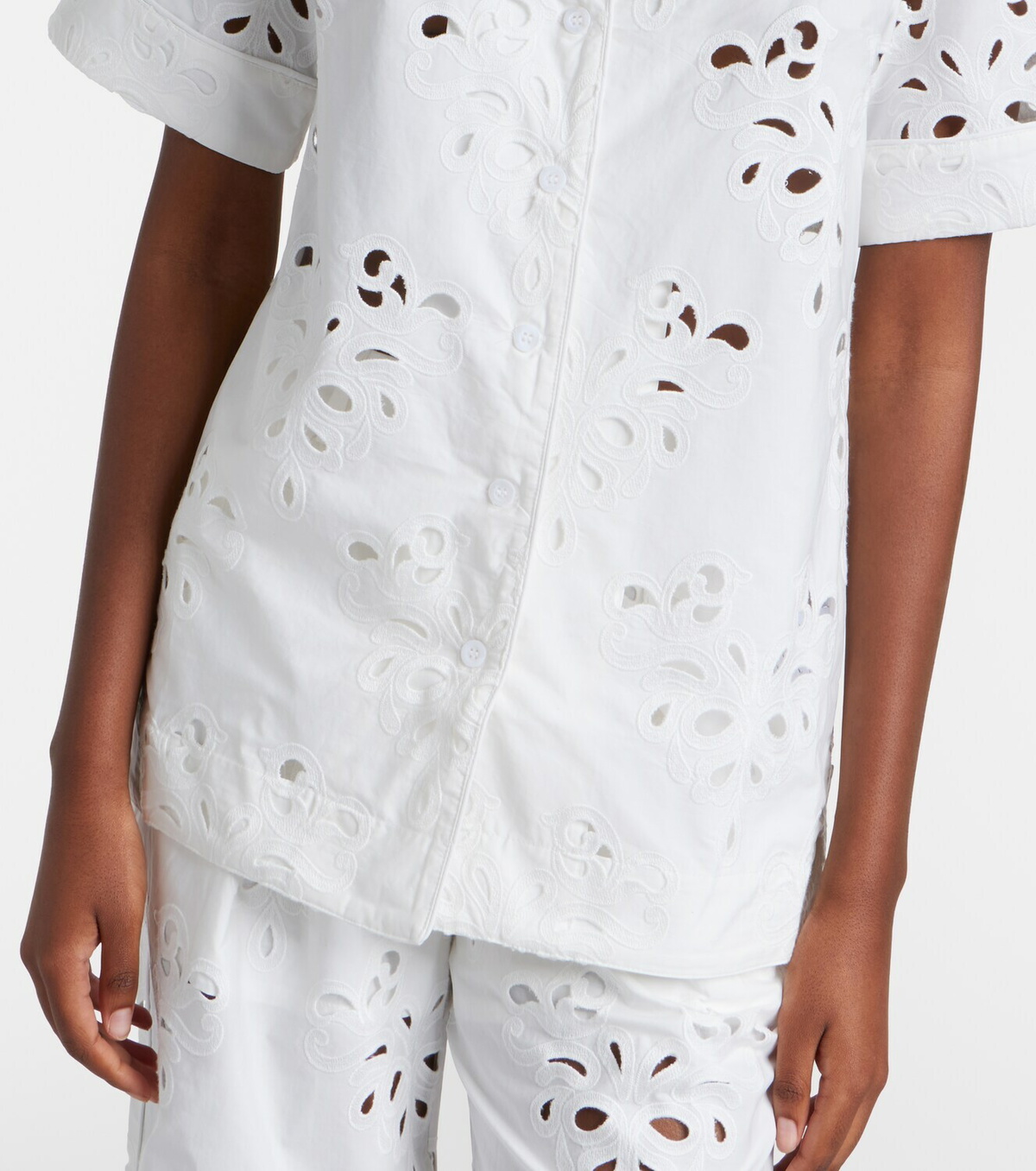 Rebecca Vallance Artesan broderie anglaise cotton-blend shirt